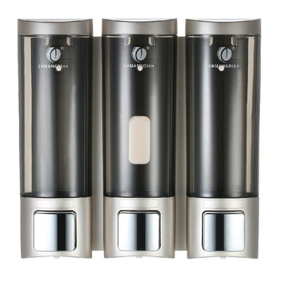 

CHUANGDIAN Manual Soap Dispensers Wall-mounted Three Chamber Shampoo Box Shampoo Shower Gel Liquid Soap Dispensers Rest Room Washr