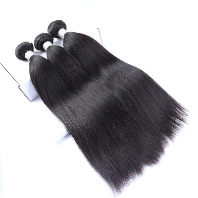 

Brazilian Human Hair Bundles Light Yaki Straight Hair Extensions 3 Pieces Dolago