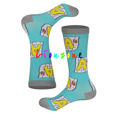 

LIONZONE Women Happy Socks Unisex Colored Cats Robots Stationery Brand Designer Cotton Warm Casual Socks Funny Gift For Lovers