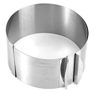 

UpperX Retractable Stainless Steel Circle Mousse Ring Cake Baking Tool Set Size Shape Adjustable Bakeware Silver
