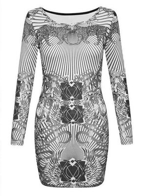 

Hot!!! Fashion Women's Long Sleeve Leopard Stamp Sexy Bodycon Sheath Dress