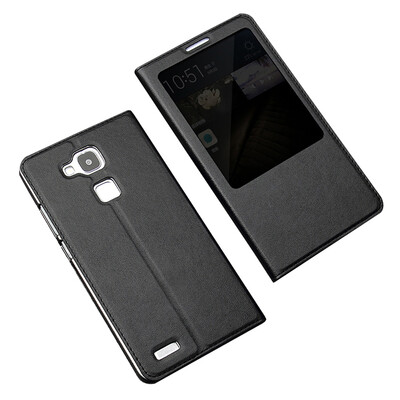 

MOONCASE окна дизайн тонкий кожаный стороне Flip брекет - дело для покрытия Huawei Mate 7