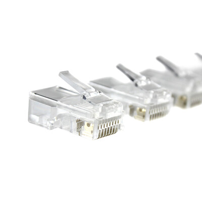 

Haile HT-8P8C-6 8P8C Gigabit six gold-plated network crystal head cable connector 100 box