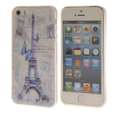 

MOONCASE Eiffel Tower Pattern Soft Silicone Gel TPU Flexible Shell Protective Case Cover for Apple iPhone 5G / 5S a05