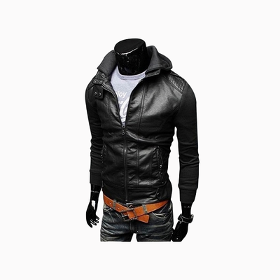 

Zogaa Men's Leather Clothing Korean Knitting Sleeve Short Slim Washing