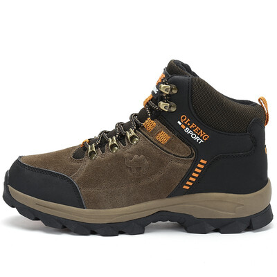 

Warm Fur Autumn Winter Waterproof Men Hiking Shoes High Top Outdoor Shoes Men Mountain Climbing Trekking Sneakers