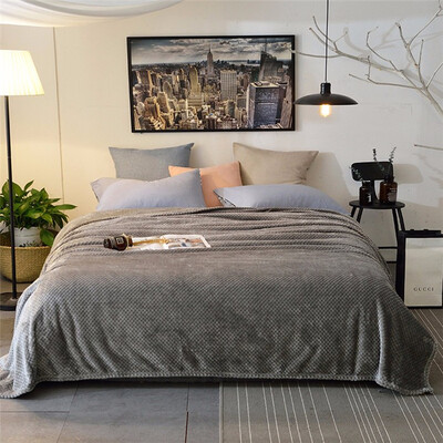 

Luxury Blanket Pineapple Quilted Bedspread Jacquard Gray Bedspread Flannel Throws Solid Bedspread&Blanket Single Double