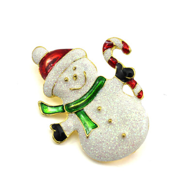 

Vanker Xmas Christmas Gift Santa Claus Shirt Decor Alloy Gold-plated Brooch Pin Snowman Style