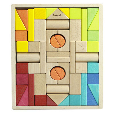 

Wood play family woods building blocks really true 22PCS early education puzzle
