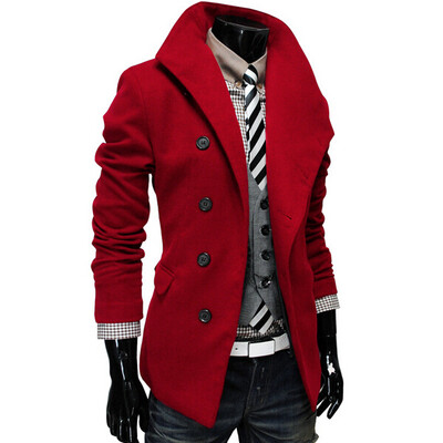 

Zogaa New Men's Woolen Coat Single-breasted Lapel