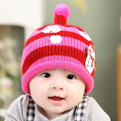 

Buebos Ninos 2015 New Autumn Winter Warm Baby Kid Hat Snow Flower Snowman Patten Toddler Beanie Cap Soft Crochet Knit Wool Cap