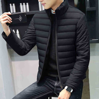 

Mens Fashion Pure Color Long Sleeve Stand Collar Breathable Keep Warm Casual Zipper Cardigan Coat