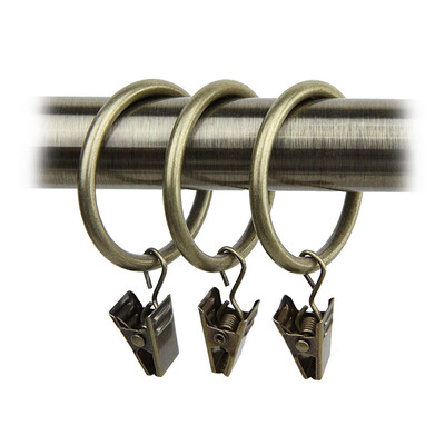 

UpperX 40-pack Bronze Iron Curtain Rings with Clips 15 inch