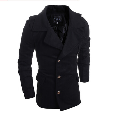 

Zogaa New Autumn And Winter Mens Woolen Overcoat Casual Single-breasted Fashion