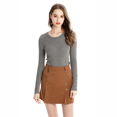 

PREISEI New Autumn Women Knitted Shirt Solid Slim Thin Casual Simple Round Collar Long Sleeve Knitwear Sweater Undershirt