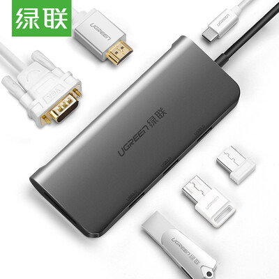 

Green Alliance Type-c to HDMIVGA docking station USB-C adapter PD charging data line converter Apple MacBook Huawei Mate10pro expansion dock projection 50319