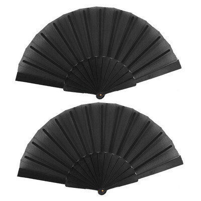 

UpperX 2-Piece Plastic Slats Cloth Lid Chinese Foldable Craft Handbag Black