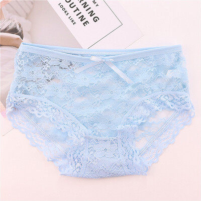 

4pcs Girls Low Waist Lace Sexy Underpants Hollow Underwear Cute Womens Lace Briefs Panties Triangularpant