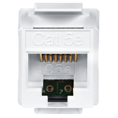 

PowerSync ACPDC5UHP9 Cat5 Five-Class Tool-Free Network Module 180 ° Unshielded White