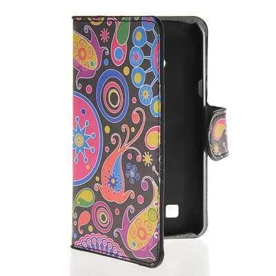 

MOONCASE Flower style Leather Side Flip Wallet Card Slot Stand Pouch Case Cover for LG L50