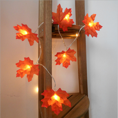 

LED lamp string maple leaf string lamp Halloween battery box small color lantern wedding festival outdoor decoration lamp string