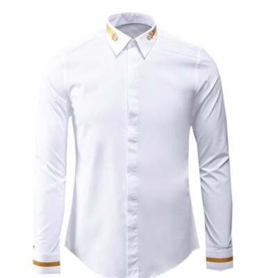 

2018 popular shows thousands new seiko needle embroidery men business joker leisure pure color long sleeve shirts