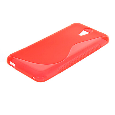 

MOONCASE S - Line Soft Flexible Silicone Gel TPU Skin Shell Back Case Cover for Htc Desire 620G Red
