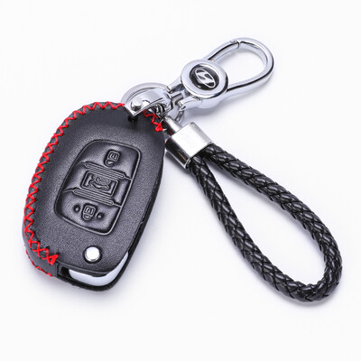 

KING ETING Beijing Hyundai Key Bag Leather Key Set Tucson New Leader Yue Na Reina Sotana Nine Annona RV Special Car Key Bag H Style Red
