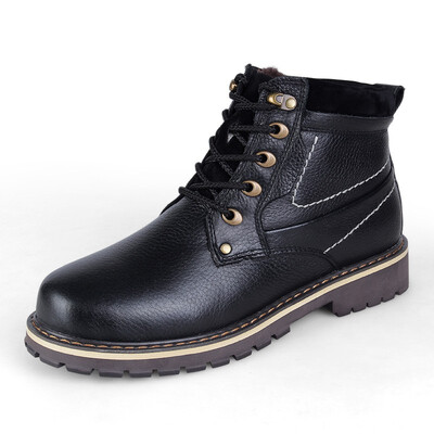 

Full Grain Leather Men Winter Boots Size 3850 Handmade Warm Men Winter Shoes