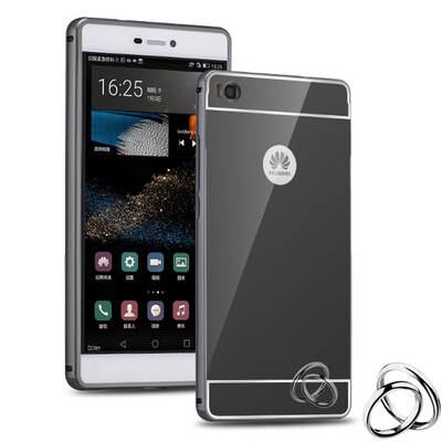 

MOONCASE Plating Metal Frame Edge Mirror Back Protective Shell 2 in 1 Thin Case Cover for Huawei Ascend P8 5.2