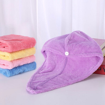 

Coral Cashmere Dry Hair Cap Fast Water Absorption Hat Shower Cap