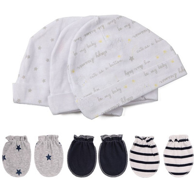 

Kiddiezoom Baby Accessories HatsGloves 0-6M Cotton Newborn For Babies Mitten Caps Print Unisex Boys Girls Infant