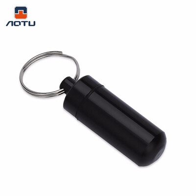 

Aotu AT7605 Outdoor Emergency Portable Aluminum Alloy Medicine Pot Bottle with Key Ring Hollow water resistant&dust-proof
