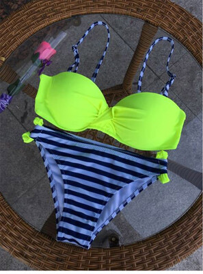 

2 Piece Push Up Swimwear Women Swimsuits Solid Bikini Set Brazilian Bathing Suits Bain Sexy Beachwear