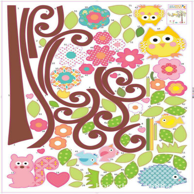 

For Bedroom Wall Wallpaper Stickers Kid 3D Sticker Flower TREE Night Bright