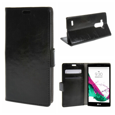 

MOONCASE for LG G4 Beat G4S Case Flip Leather Wallet Card Holder Bracket Back Pouch Case Cover Black 03