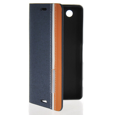 

MOONCASE Business style Leather Side Flip Wallet Card Slot Pouch Stand Back Case Cover for Sony Xperia Z3 Mini Sapphire