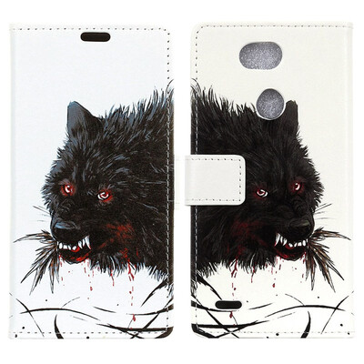 

MOONCASE LG X power3 painted leather case - hungry wolf