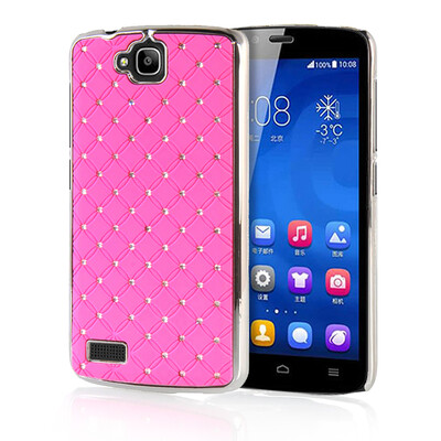 

MOONCASE Hard Chrome Plated Star Bling Back ЧЕХОЛ ДЛЯ Huawei Honor 3C Pink