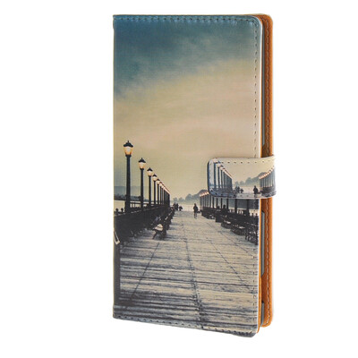 

MOONCASE ЧЕХОЛ ДЛЯ Sony Xperia M4 Street View Style Leather Flip Wallet Card Holder with Kickstand Back A02
