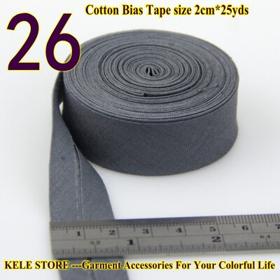 

Cotton bias tape bias binding fold tape size 20mm2cm 34" 25yds various color solid color DIY handmade sewing material