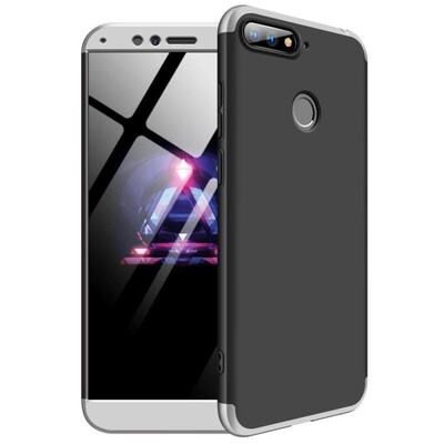 

MOONCASE Huawei Honor 7AY6 2018 three-section all-inclusive shield - black silver