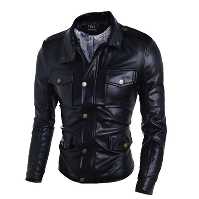 

Zogaa New Mens Leather Clothing Fashion Slim Short