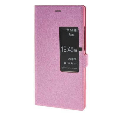 

MOONCASE окна в дизайн - шелковый текстуры слим Flip скобка назад дело прикрытия Huawei Ascend P7