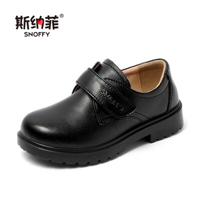 

Snaf childrens shoes boys leather shoes first layer cowhide 2018 autumn new black four seasons students performance shoes leather childrens shoes 18818 black 34