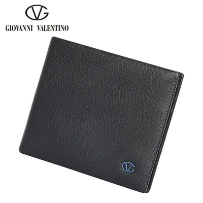 

Zhuo Fanni Valentino Mens Wallet Top Layer Leather Short Wallet Mens Cross-Clip Wallet Wallet Multifunction Business Wallet 721572310JX Black