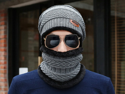 

New Fashion Hats Men Winter Wool Ski Hat scarf Set Head hooded Cap Earmuffs Head Caps Male beanie mask balaclava gorro masculino