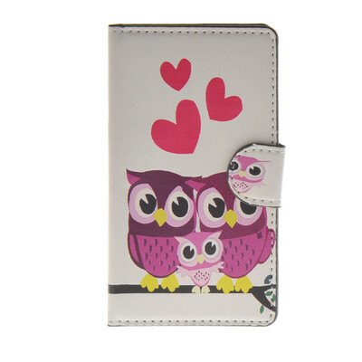 

MOONCASE Owl Pattern Leather Side Flip Wallet Card Slot Stand Pouch Case Cover for Microsoft Lumia 435