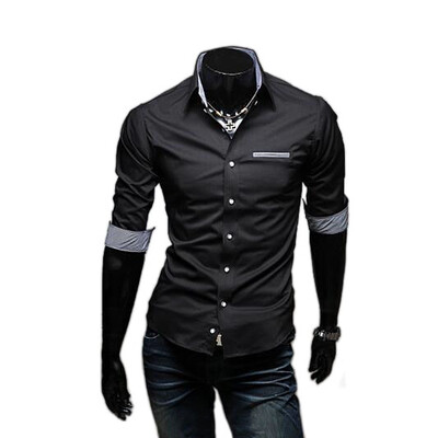 

Zogaa New Men's Shirt 7 Sleeve Matching Color
