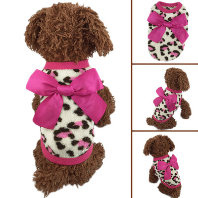 

New Pet Dog Puppy Cat Winter Leopard Clothes Cute T-Shirt Soft Warm Coat